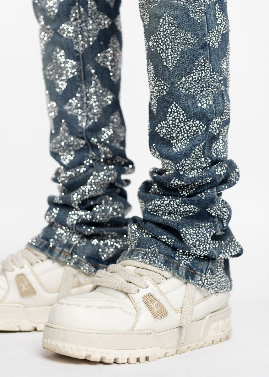 GUAPI Vintage Blue Embellished Denim