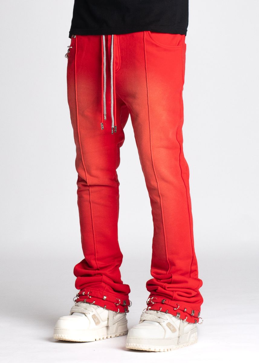 GUAPI Crimson Red Piercing Sweat Pants