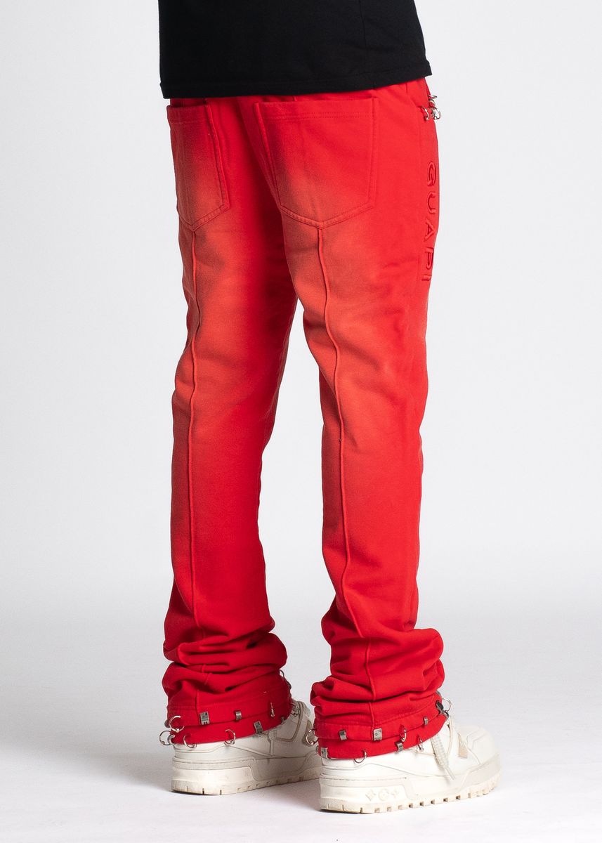 GUAPI Crimson Red Piercing Sweat Pants