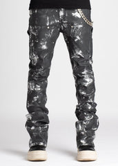 GUAPI Obsidian Black Leather Carpenter Pants