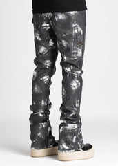 GUAPI Obsidian Black Leather Carpenter Pants