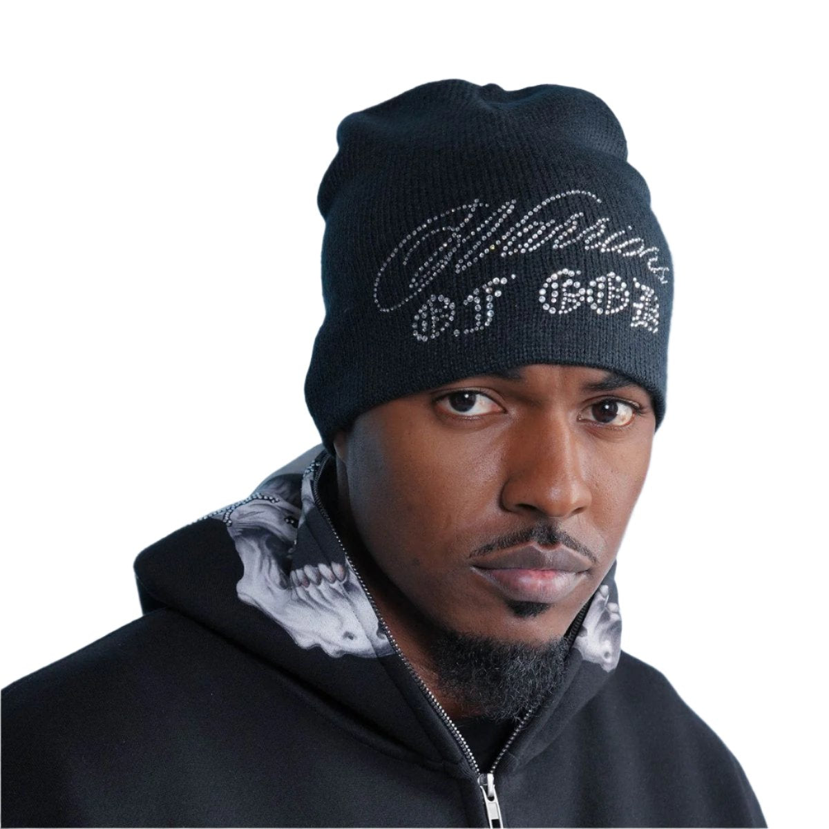 MUERTE Rhinestone Warriors of God Beanie HAT