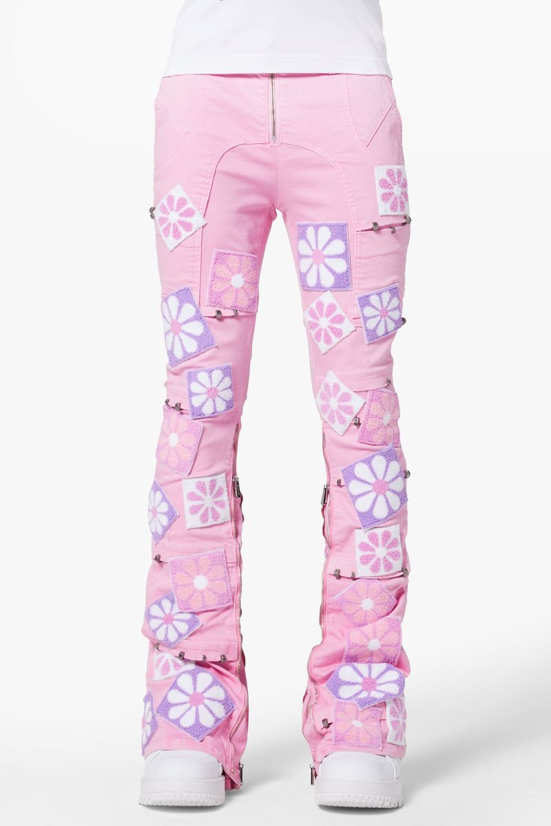 GUAPI French Rose Flowers Denim PINK/WHITE