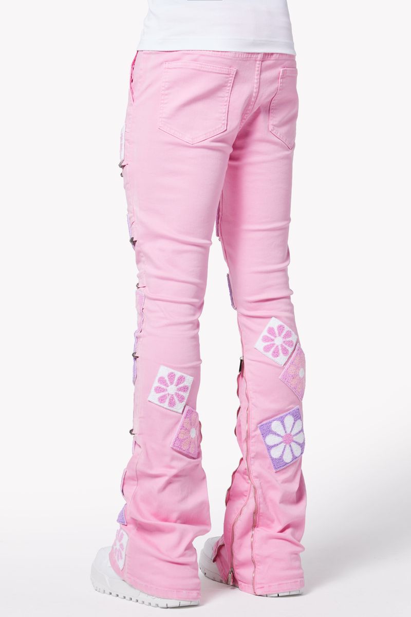 GUAPI French Rose Flowers Denim PINK/WHITE