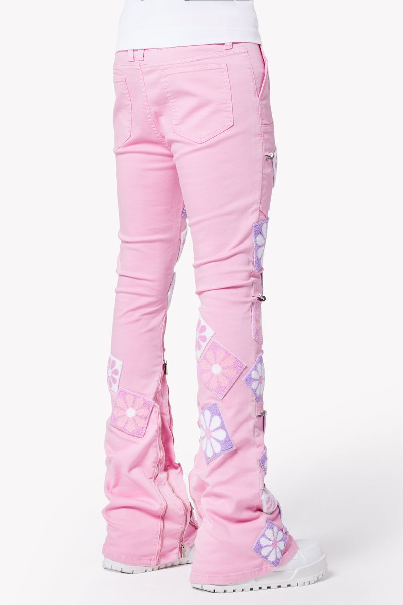 GUAPI French Rose Flowers Denim PINK/WHITE