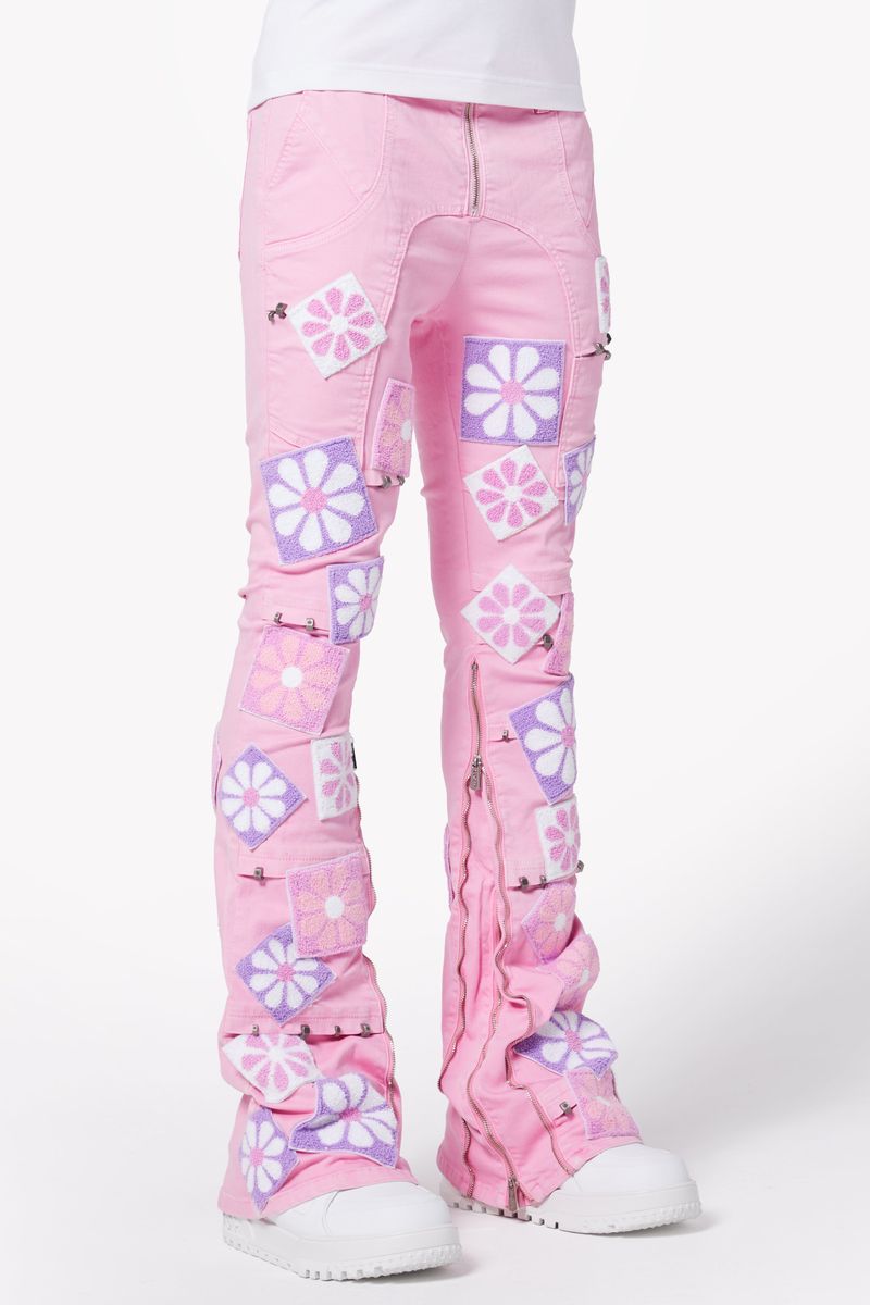 GUAPI French Rose Flowers Denim PINK/WHITE