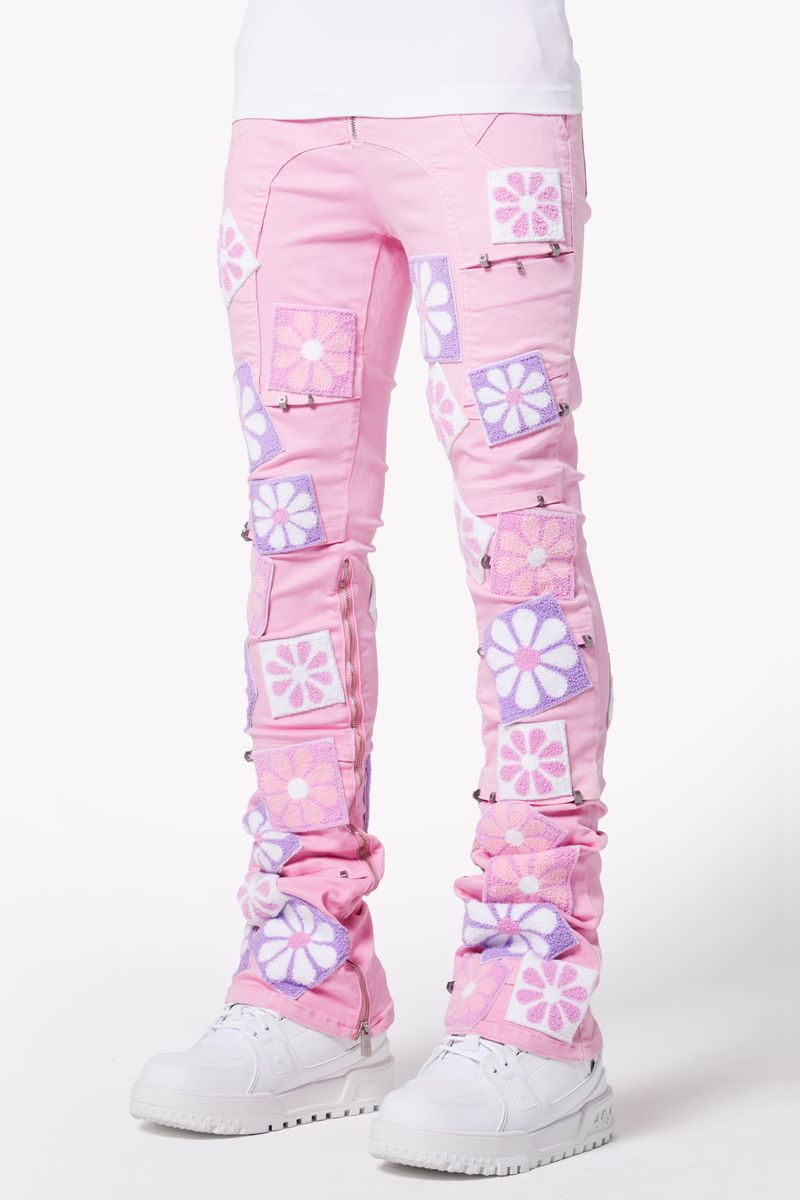 GUAPI French Rose Flowers Denim PINK/WHITE