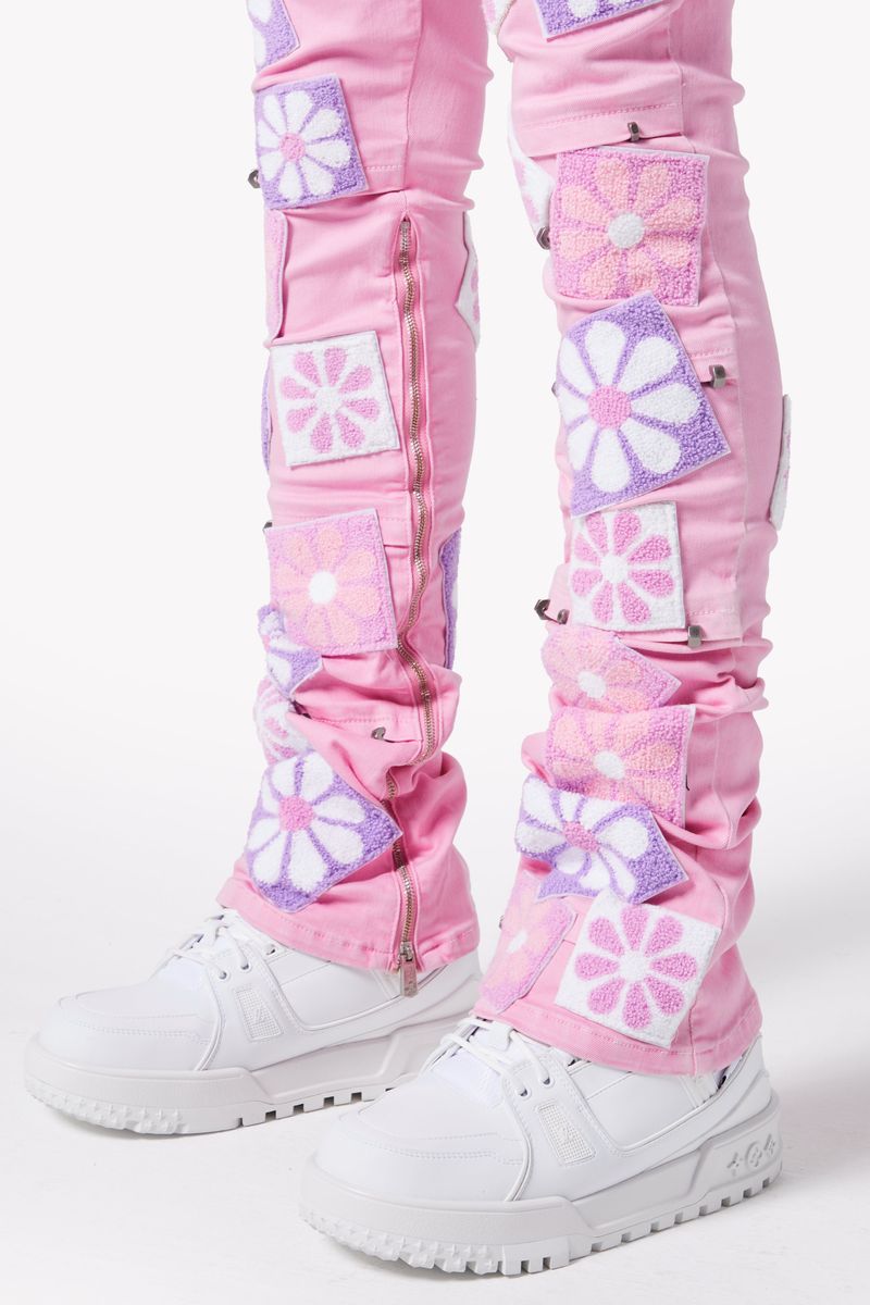 GUAPI French Rose Flowers Denim PINK/WHITE