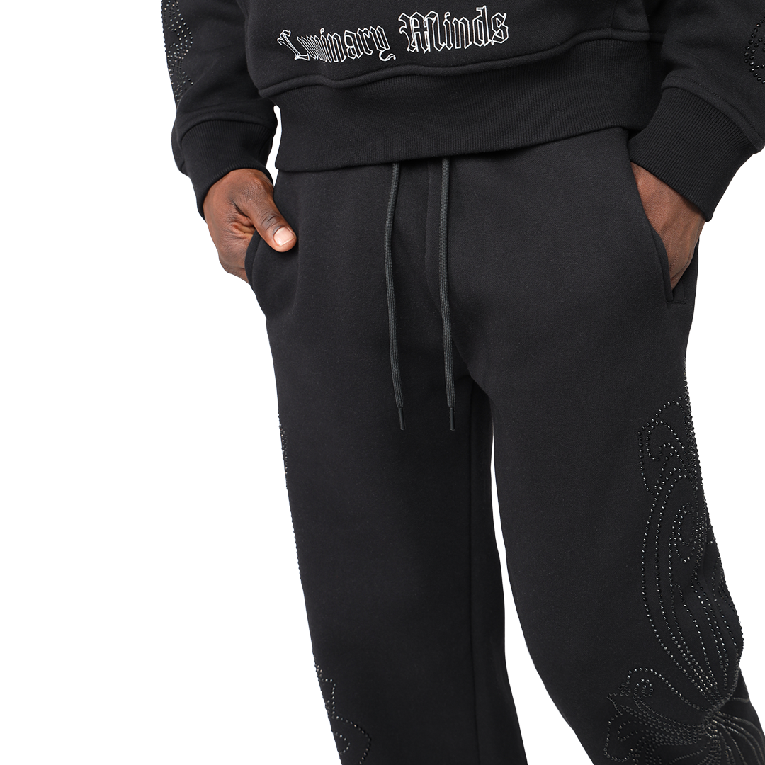 SMOKE OVERSIZE DYSTOPIA FLEECE SET FO25172 BLACK