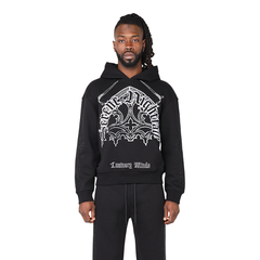 SMOKE OVERSIZE DYSTOPIA FLEECE SET FO25172 BLACK