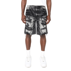 SMOKE RISE HEAVY RIP & REPAIR SHORTS JS25111 SABLE BLACK