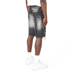 SMOKE RISE HEAVY RIP & REPAIR SHORTS JS25111 SABLE BLACK