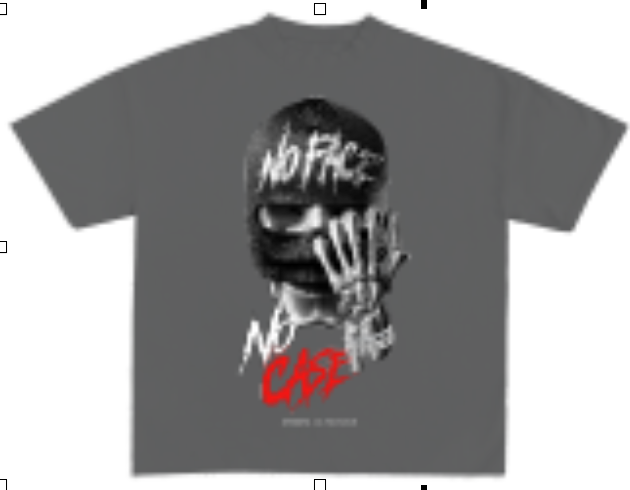 SIW T-SHIRT CROP NO FACE NO CASE 4 CHARCOAL PREMIUM TEE