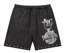 ROKU KID ANGEL ENZYME WASHED STUDDED FT SHORTS RK3481633