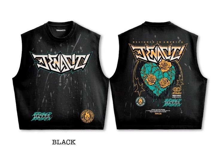 TENACITI NEVER BROKEN SLEEVELESS T25-503 VINTAGE BLACK TEE