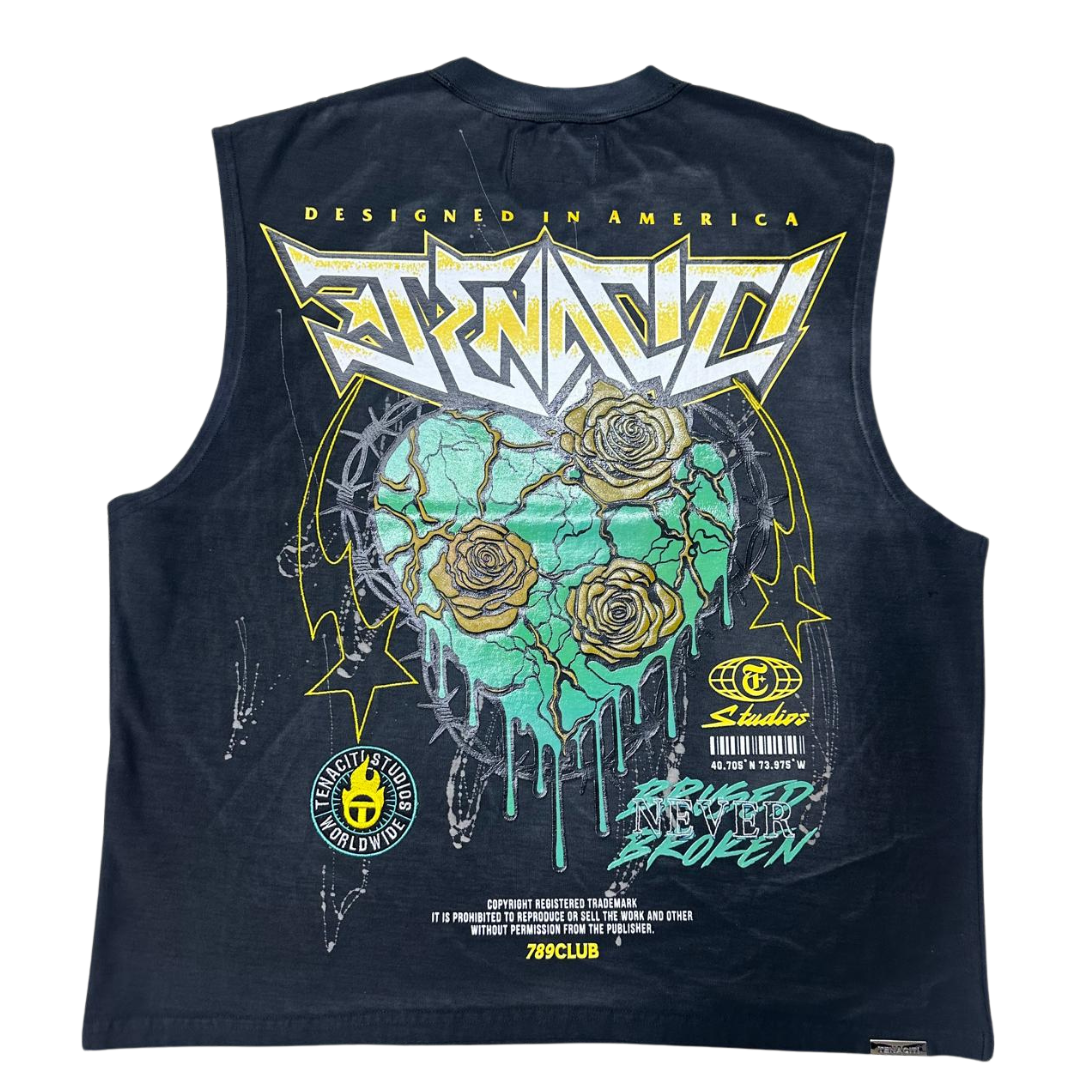TENACITI NEVER BROKEN SLEEVELESS T25-503 VINTAGE BLACK TEE