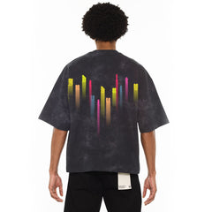 CULT OVERSIZED BOX SHORT SLEEVE HEAVY WEIGHT CREW NECK  TEE 625B9-K47A VINTAGE CHARCOAL