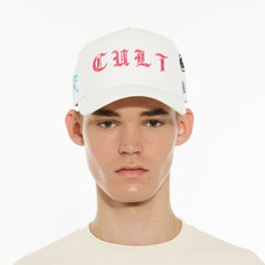 LOGO MESH BACK TRUCKER HAT "CULT COMMUNITY" 625BC-CH108A WINTER WHITE