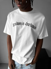 MAFIA FREEDOM IN DARKNESS T-SHIRT, LAG60 WHITE