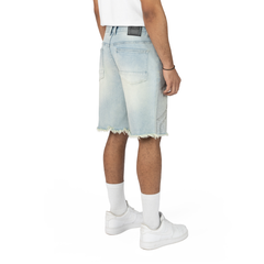 SMOKE RISE RHINESTONE FASHION DENIM SHORT JS25249 LUCENT BLUE