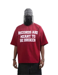 MAKSIM RECORDS ARE BROKEN OVZ TEE, (MK290) WINE RED
