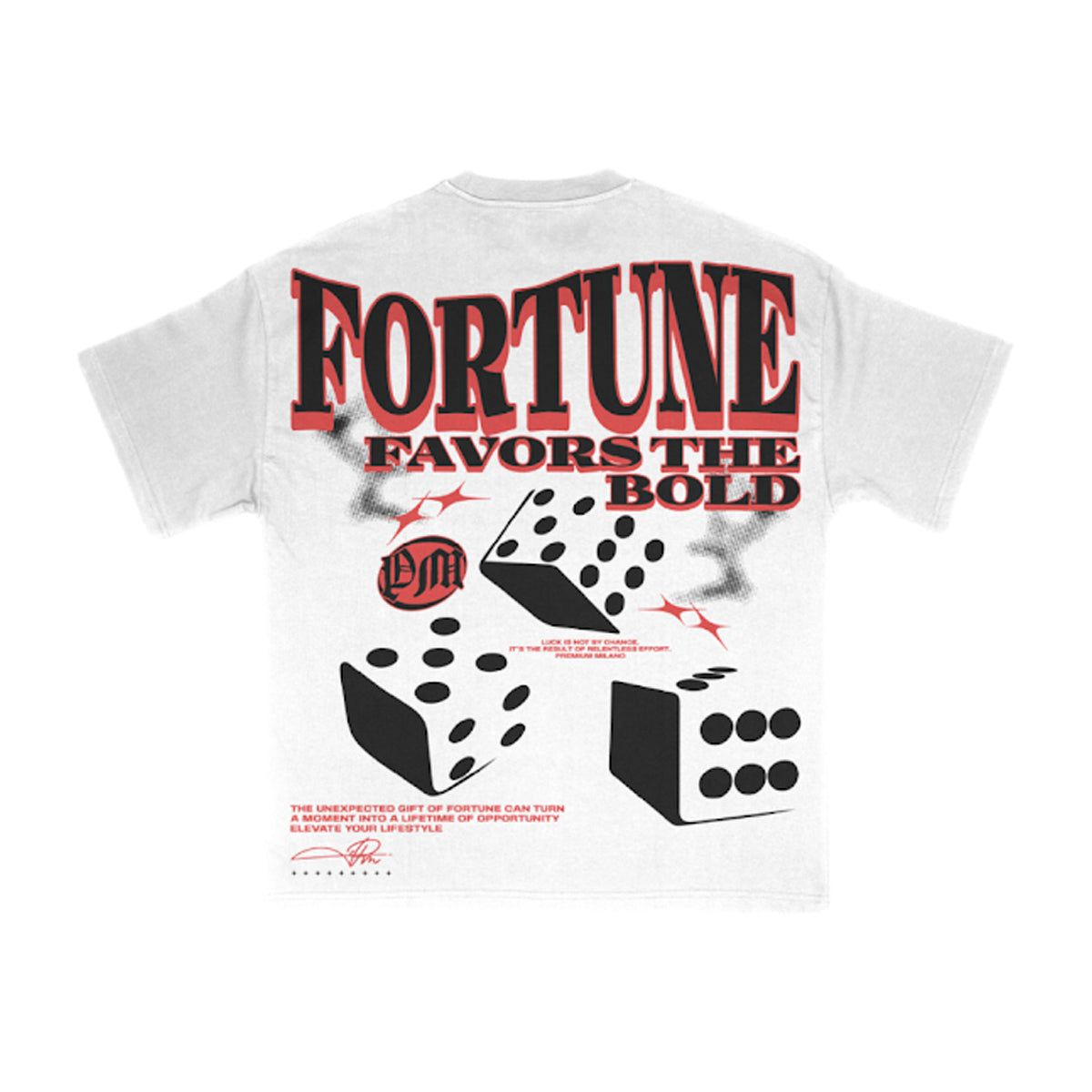 PREMIUM Fortune Favors The Bold Tee S25331-04-WHITE