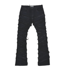 VICIOUS Embellished FLARED Denim VC662 BLACK
