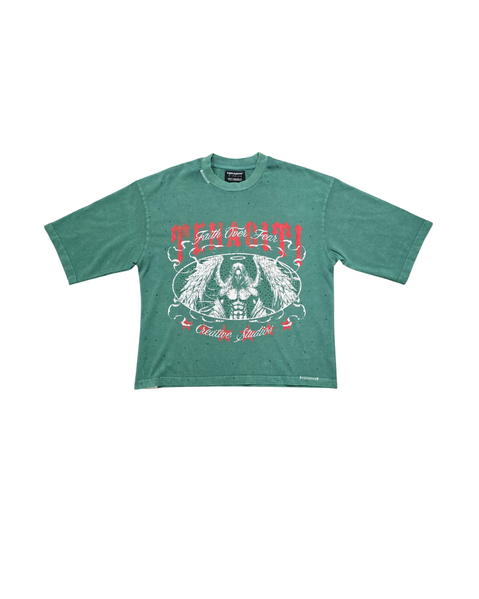 TENACITI Faith over fear T25-1009 GREEN TEE
