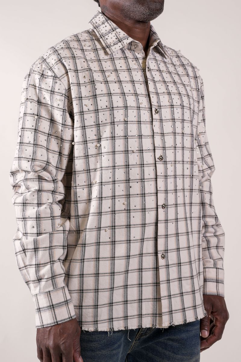 Diamond District Flannel with Rhinestones and Pearls (Diamond District Flannel)