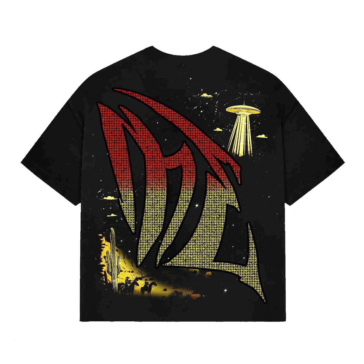 MIXE EMOTION 'Ranger' Rhinestone Tee BLACK