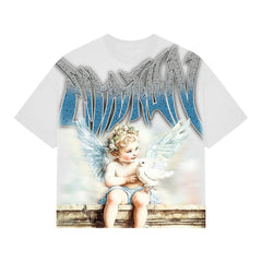 MIXE EMOTION 'Dove' Rhinestone Tee WHITE