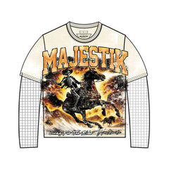 MAJESTIK MEN’S GARMENT DYED TWOFER(W/THERMAL) TW2584 EGGSHELL BLACK