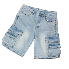 DUAA 'NOBLE'' BLUE CARGO DENIM SHORT CARGO SHORT