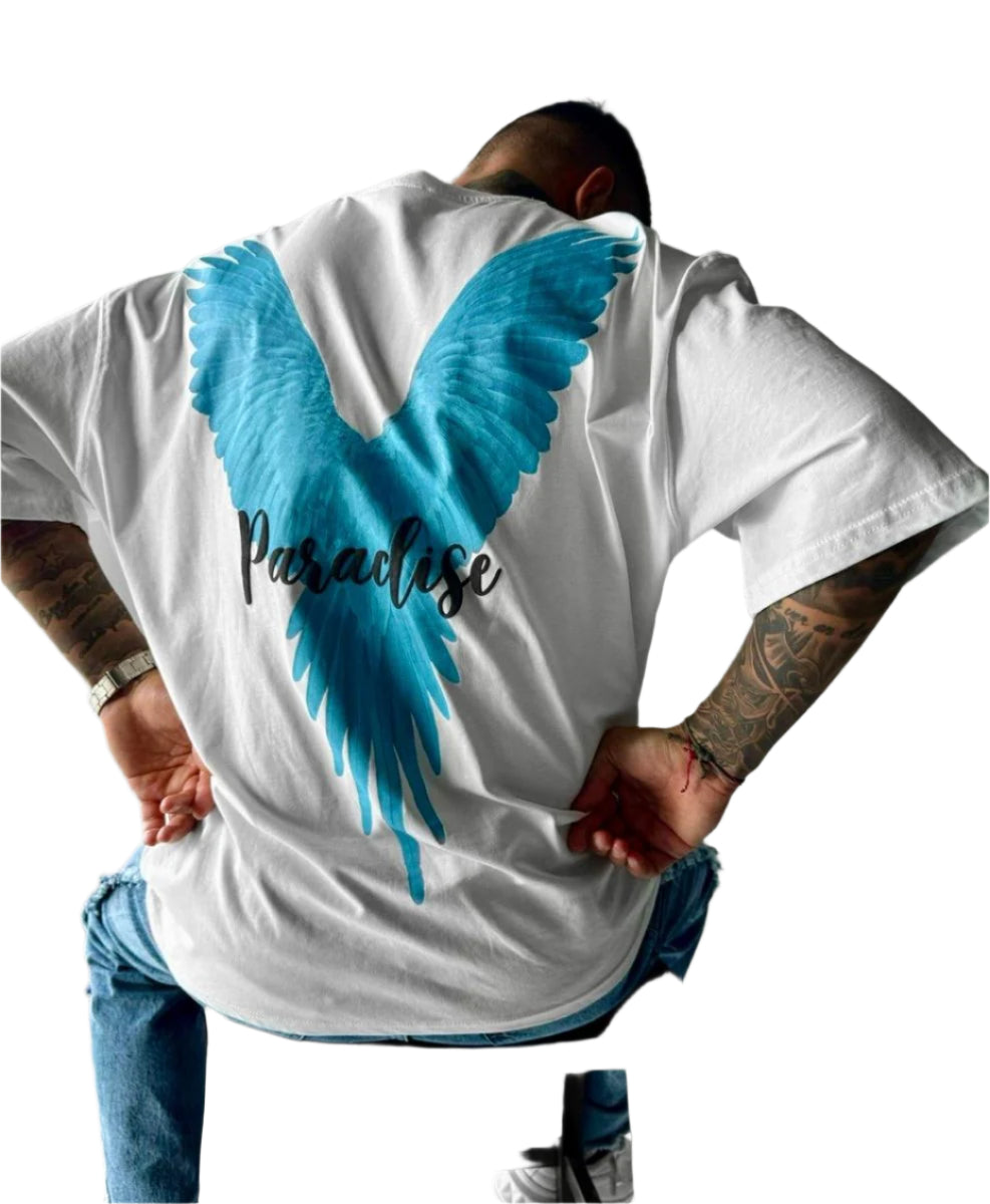 KLEIDERMAFIA PARADISE OVZ TEE, (LG11) WHITE
