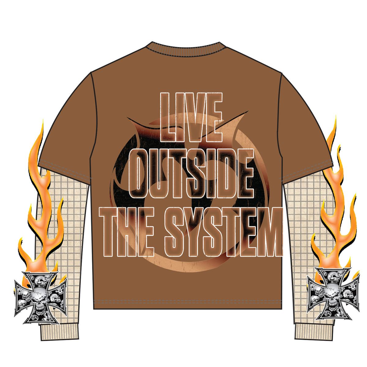 MAJESTIK MEN’S GARMENT DYED TWOFER(W/THERMAL) TW2585 BROWN