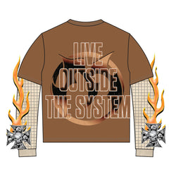 MAJESTIK MEN’S GARMENT DYED TWOFER(W/THERMAL) TW2585 BROWN