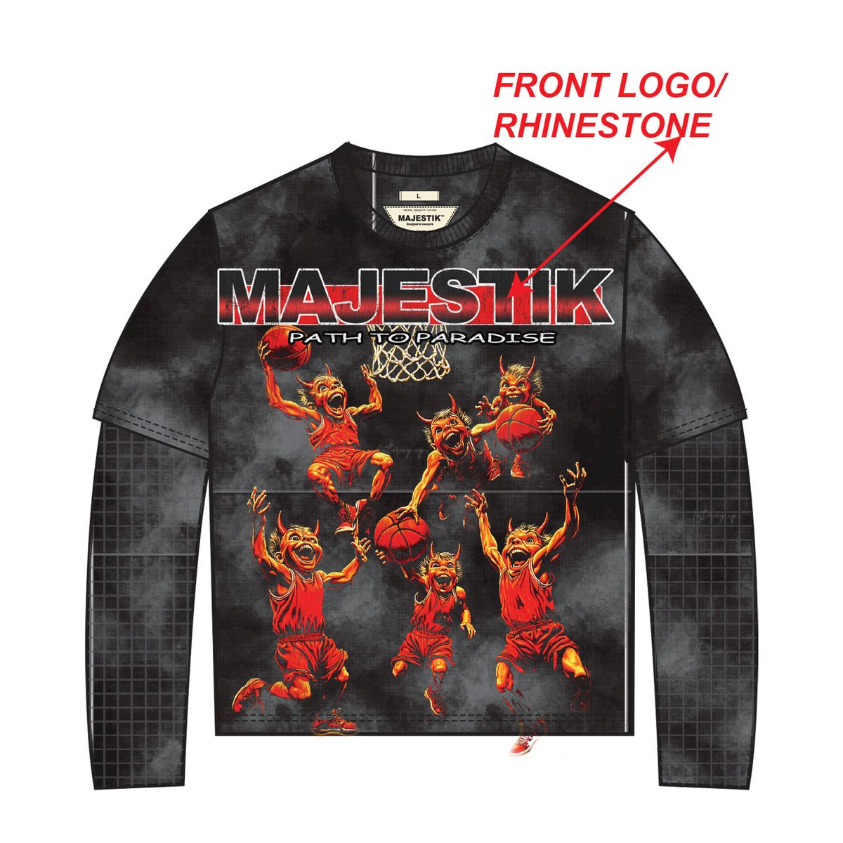 MAJESTIK MEN’S GARMENT DYED TWOFER(W/THERMAL) TW2595 BLACK