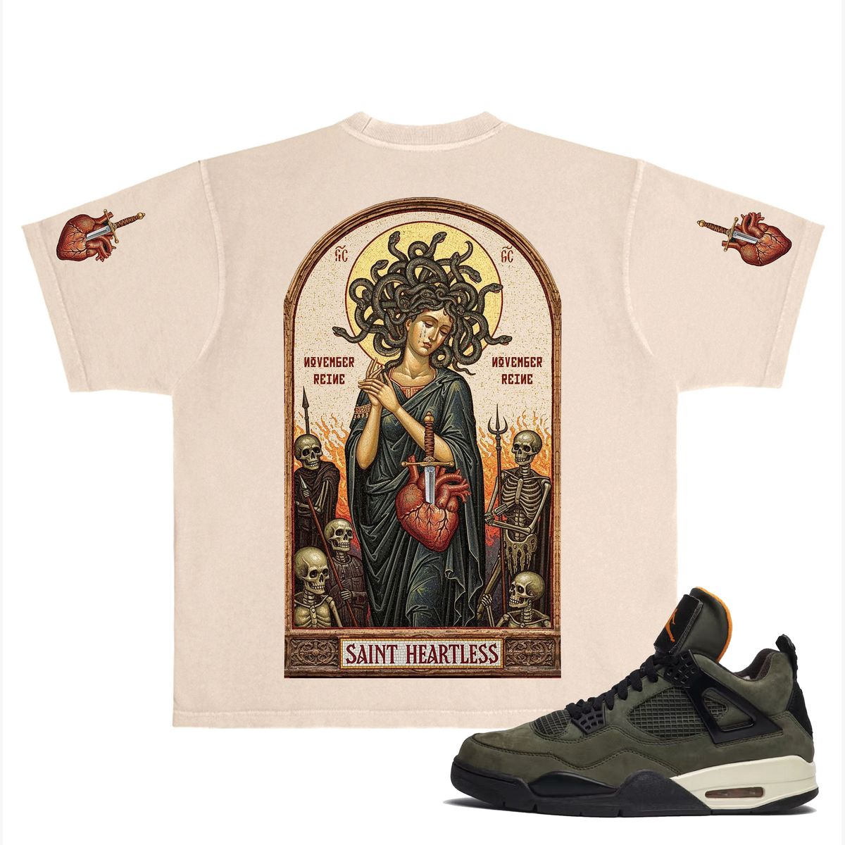 NOVEMBER SAINT HEARTLESS" LUXURY HEAVYWEIGHT TEE TAN