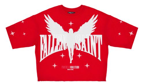 ROKU STUDIO FALLEN SAINT FLEECE CREW RK5481859 RED TEE