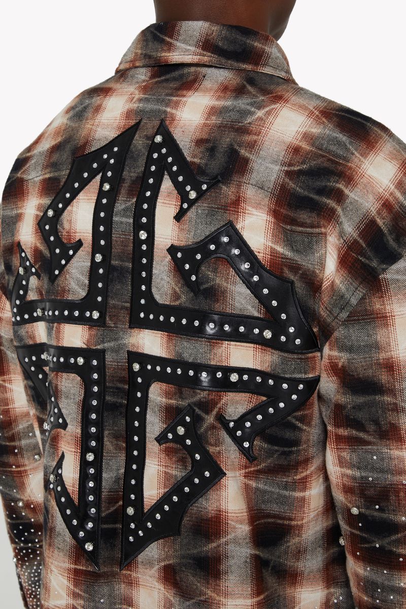 GUAPI Mocha Rhinestone Flannel (Mocha-Rhinestone-Flannel)