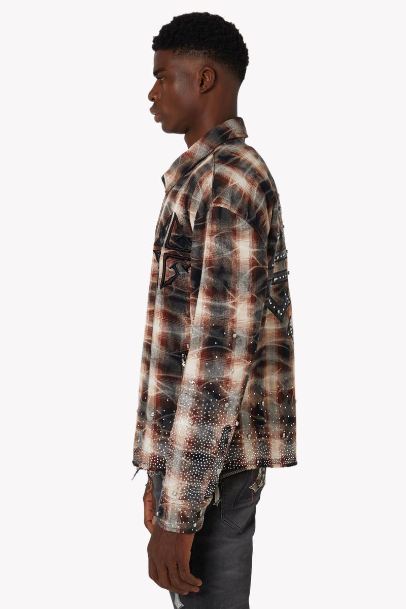 GUAPI Mocha Rhinestone Flannel (Mocha-Rhinestone-Flannel)