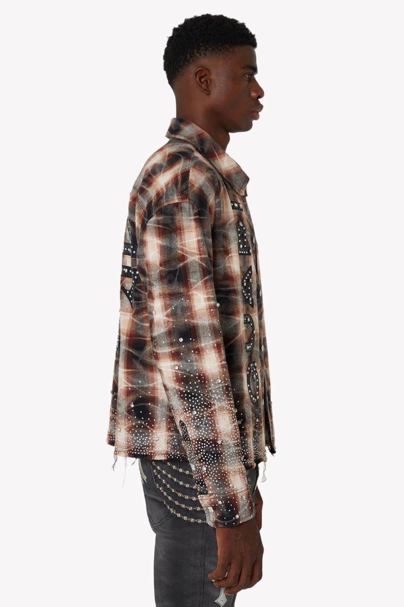 GUAPI Mocha Rhinestone Flannel (Mocha-Rhinestone-Flannel)