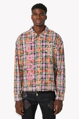 GUAPI Blush Pink Rhinestone Flannel (Blush-Pink-Rhinestone-Flannel