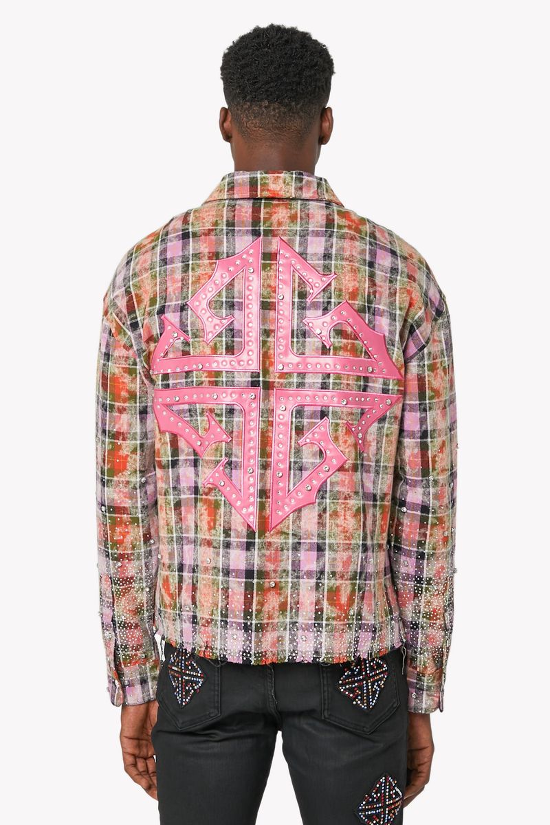 GUAPI Blush Pink Rhinestone Flannel (Blush-Pink-Rhinestone-Flannel