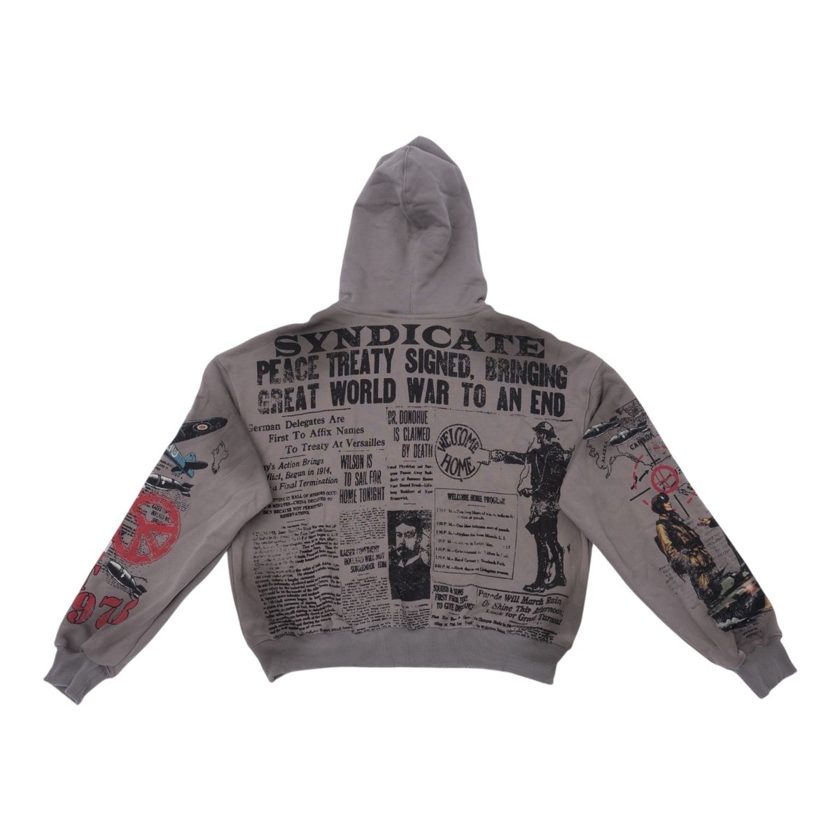 THE SYNDICATE hoodies "PEACE" ZIP UP-DK.GRY (SYNH_18 (2))