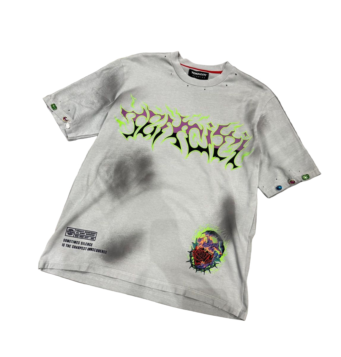 TENACITI Silence Tee T25-1024 Dirty White GREY