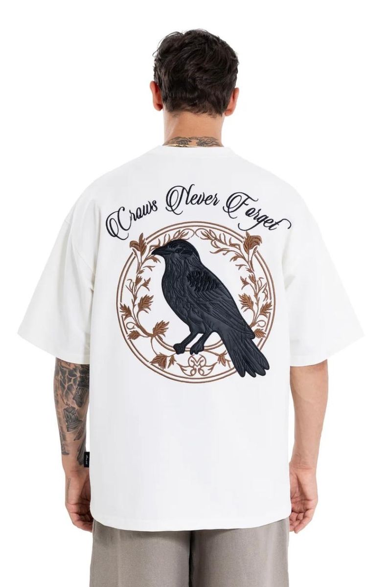 INFIGHTER CROWS NEVER FORGET OVZ TEE,(IF22) WHITE