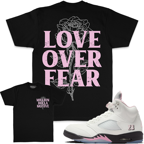 MILLION DOLLA Love Over Fear - Black T-Shirts