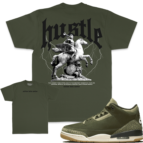 MILLION DOLLA Hustle Builds Strong People - Olive T-Shirts