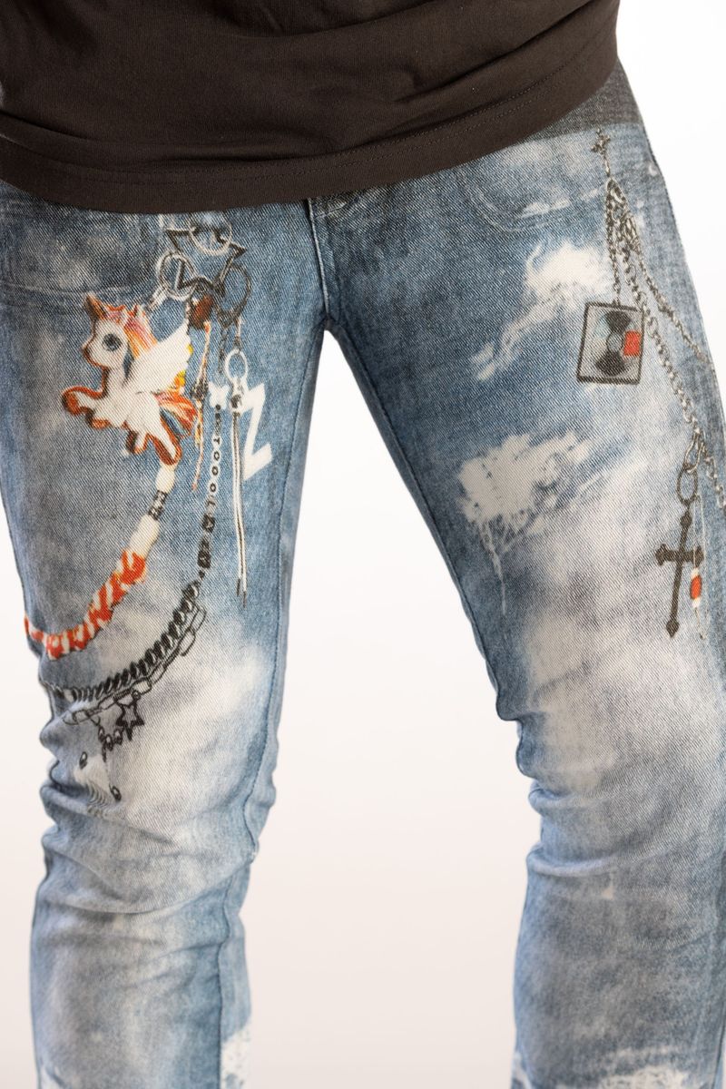 KD PREMIUN DIGITAL PRINT PANTS BLUE KD2236